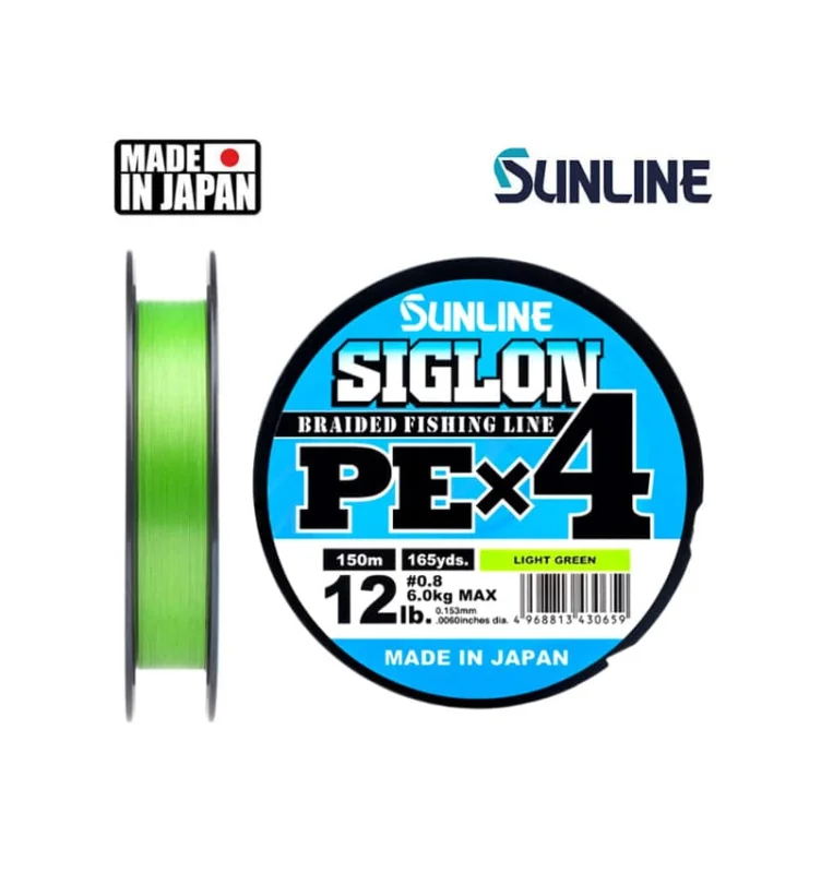 Sunline Plecionka Siglon PE X4 150m Light Green 0,15mm 150m Darmowy zwrot