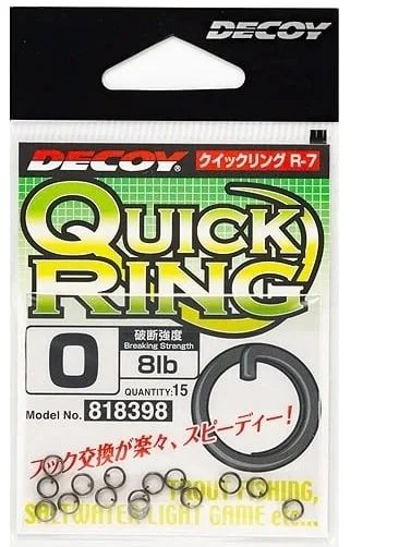 Nowość Decoy Kółka Łącznikowe Quick Ring Black R-7 #0 8lb