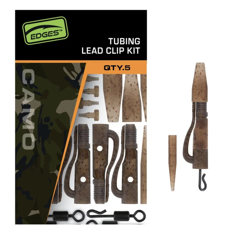 Premium Fox Edges Zestaw Camo Tubing Lead Clip Kit