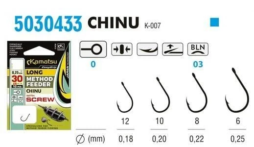 Konger Haczyki z Przyponem Method Feeder z Wkrętem Chinu 30cm #12 Super okazja