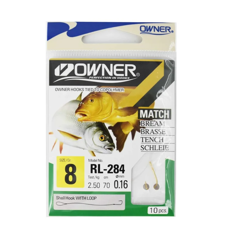 Oferta czasowa Haczyki z przyponem Owner RL284 rozmiar 8 - złoty