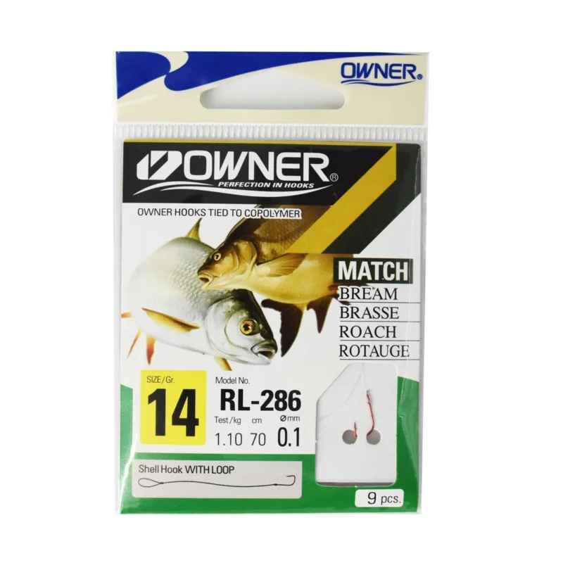Haczyki z przyponem Owner RL286 rozmiar 14 - czerwony Premium