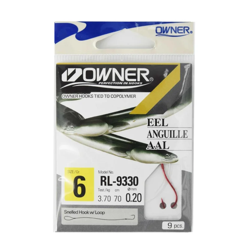 Haczyki z przyponem Owner RL9330 rozmiar 6 - czerwony Premium