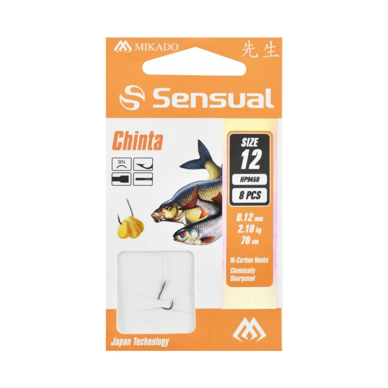 Wyjątkowa oferta Haczyki z przyponem Mikado Chinta rozmiar 12 8 sztuk