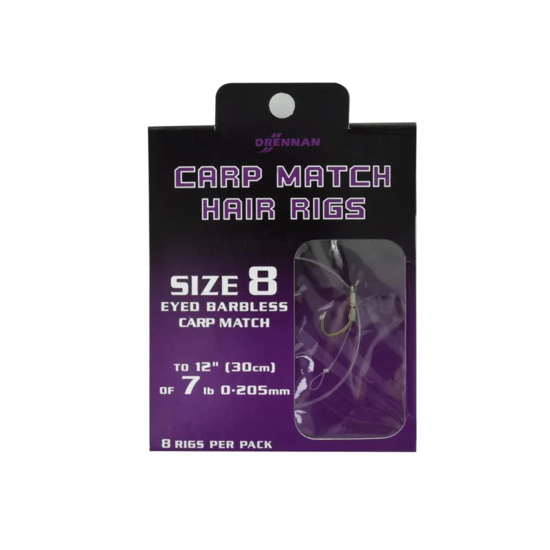 Haczyki bezzadziorowe z przyponem Drennan Carp Match 0.205mm rozmiar 8 8 sztuk Kup teraz