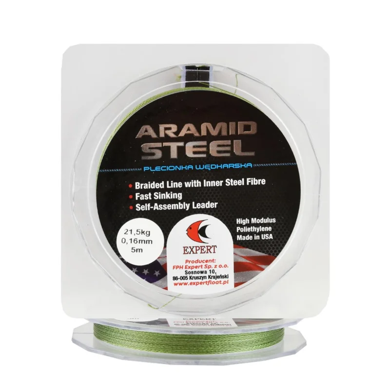 Ograniczona ilość Plecionka przyponowa Aramid Line Expert zielony 0,16mm 5m