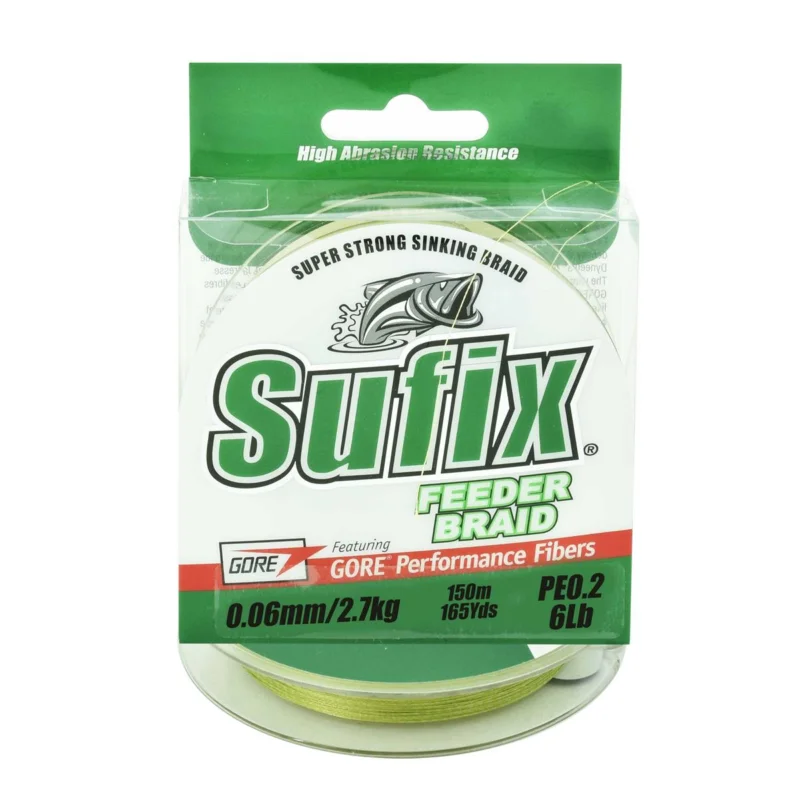 Wyjątkowa oferta Plecionka feeder, gruntowa Sufix Feeder Braid Green 0.06mm 150m
