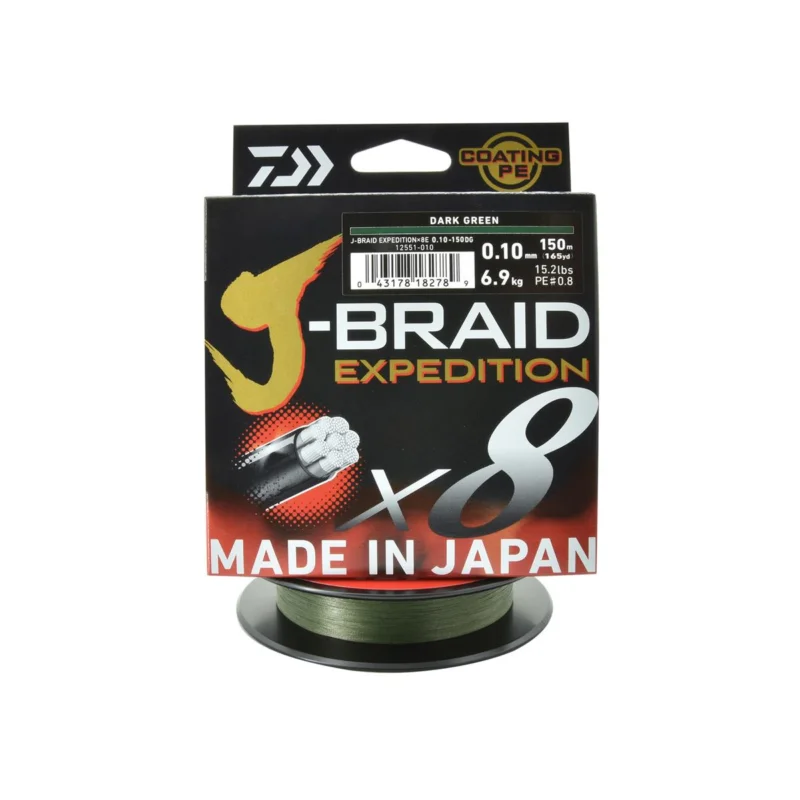 Plecionka spinningowa Daiwa J-Braid Expedition X8E 0.10mm 150m kolor deep green Sprawdź teraz