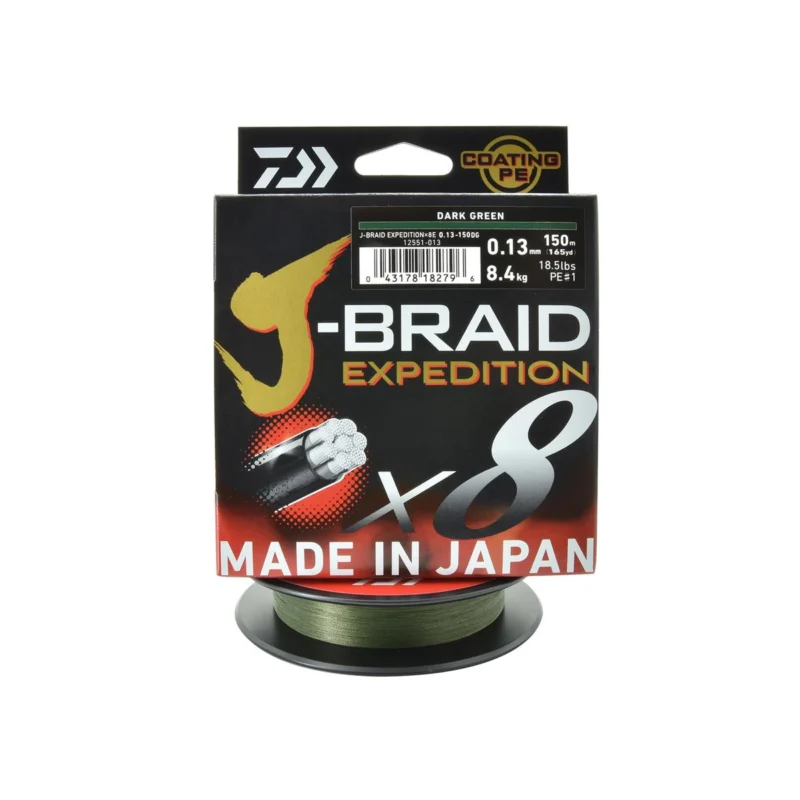 Bestseller Plecionka spinningowa Daiwa J-Braid Expedition X8E 0.13mm 150m kolor deep green