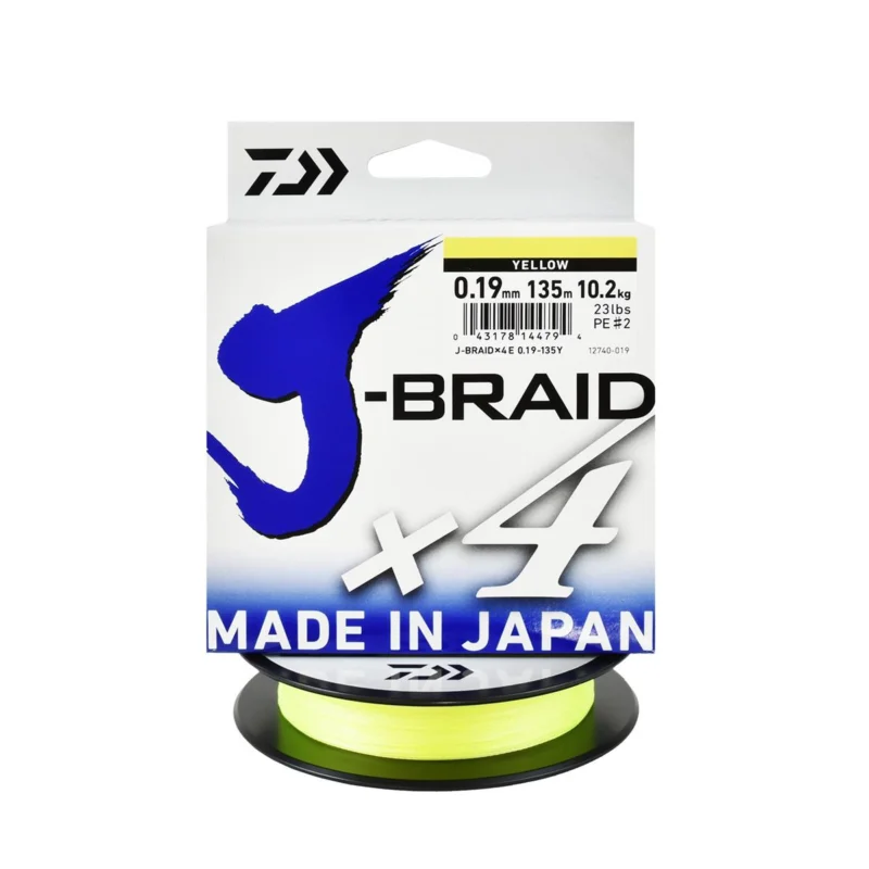 Tylko do końca tygodnia Plecionka spinningowa Daiwa J-Braid X4E yellow 0.19mm 135m