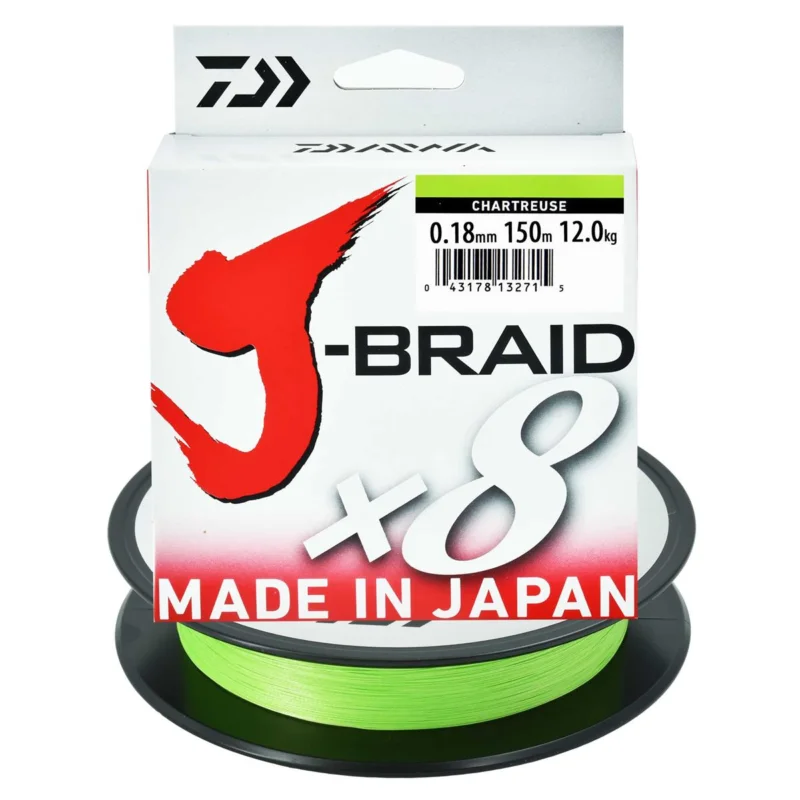 Tylko do końca tygodnia Plecionka spinningowa Daiwa J-Braid X8 chartreuse 0.18mm 150m