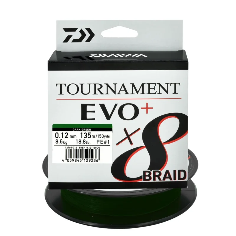Plecionka spinningowa Daiwa Tournament X8 Evo 0.12mm 135m zielona Zniżka