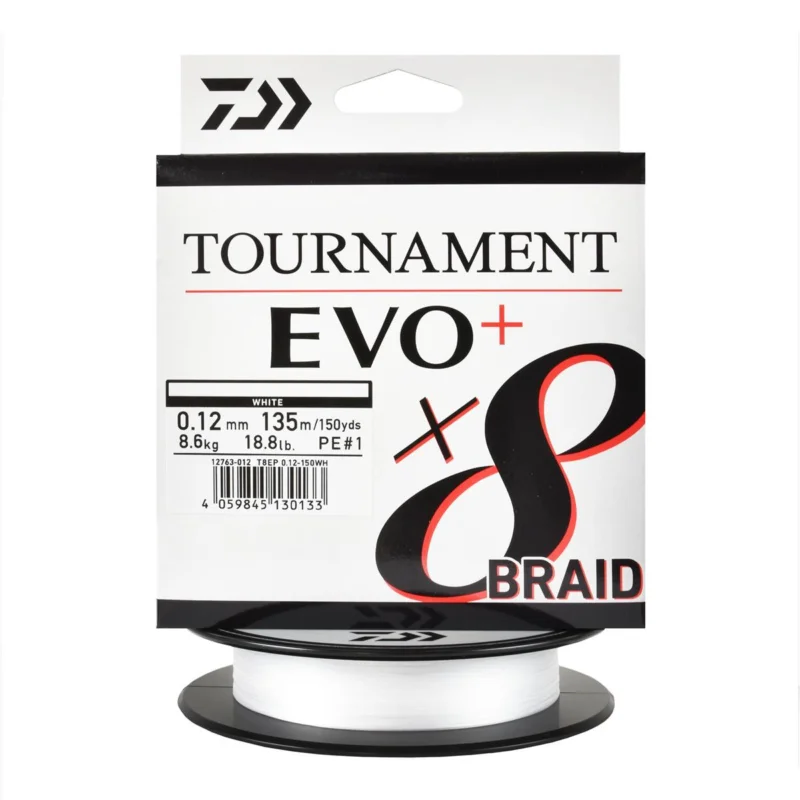 Plecionka spinningowa Daiwa Tournament X8 Evo+ 0.12mm 135m biała Tylko do końca tygodnia