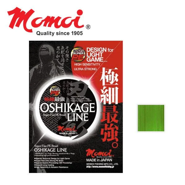 Plecionka spinningowa Momoi Oshikage 0.053mm 125m zielona Hit sprzedaży