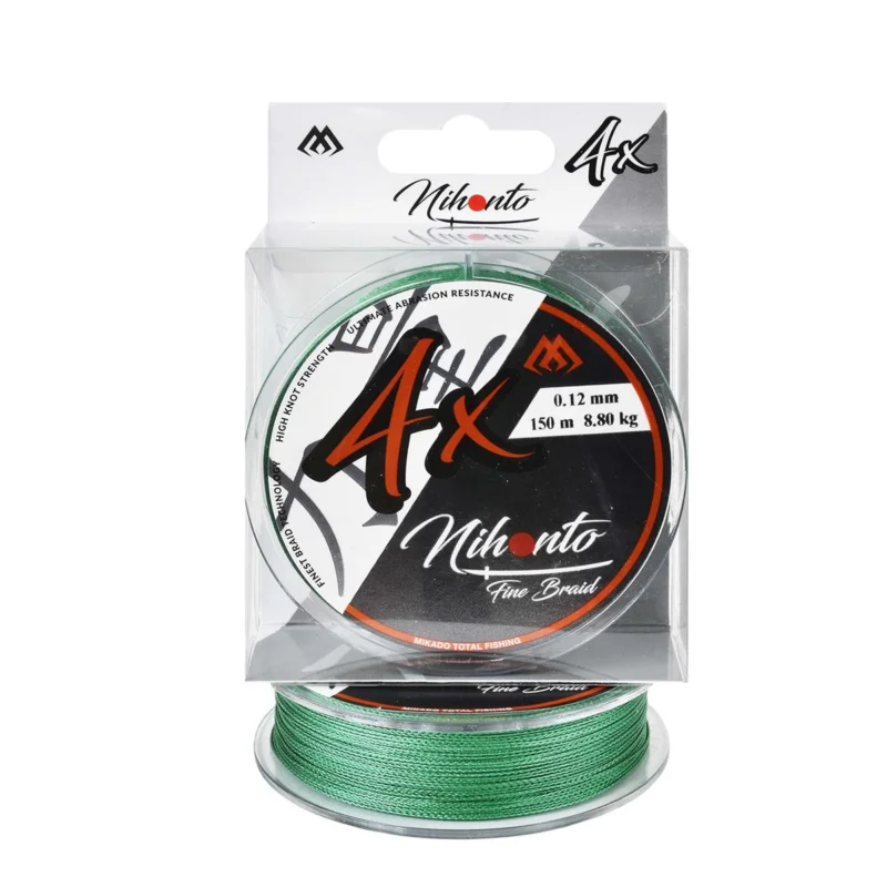 Hit sprzedaży Plecionka spinningowa Mikado Nihonto Fine Braid 0.12mm 150m zielona
