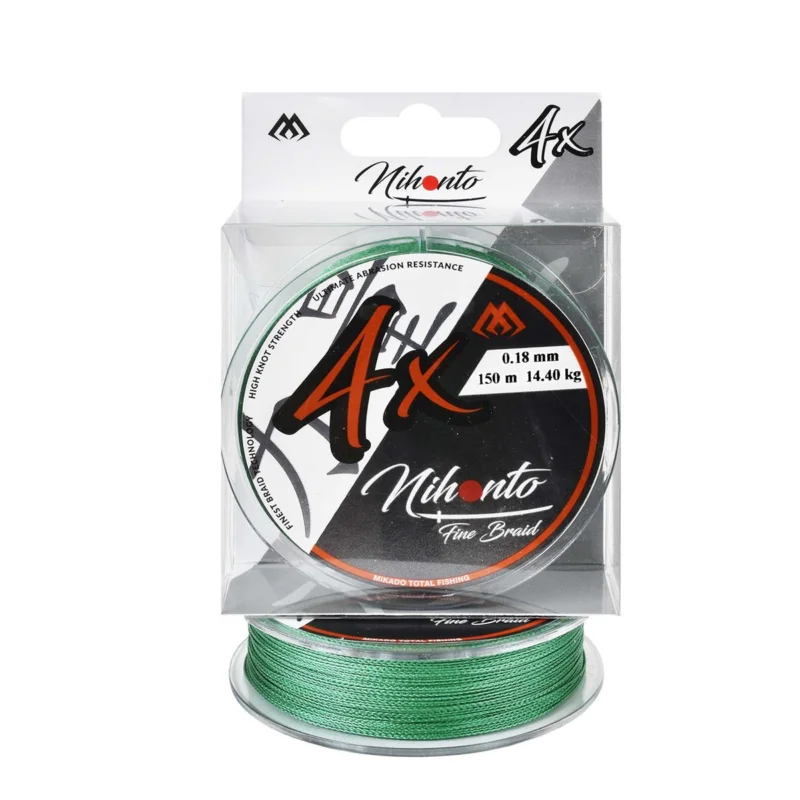 Plecionka spinningowa Mikado Nihonto Fine Braid 0.18mm 150m zielona Hit sprzedaży