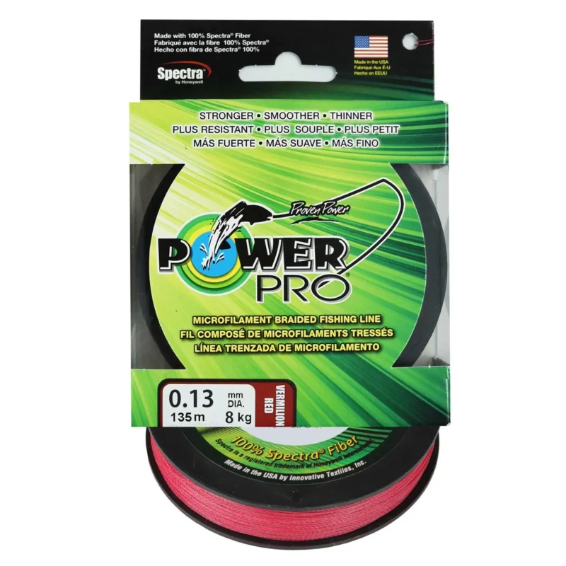 Plecionka spinningowa Power Pro Vermillion Red 0,13mm 135m Popularny