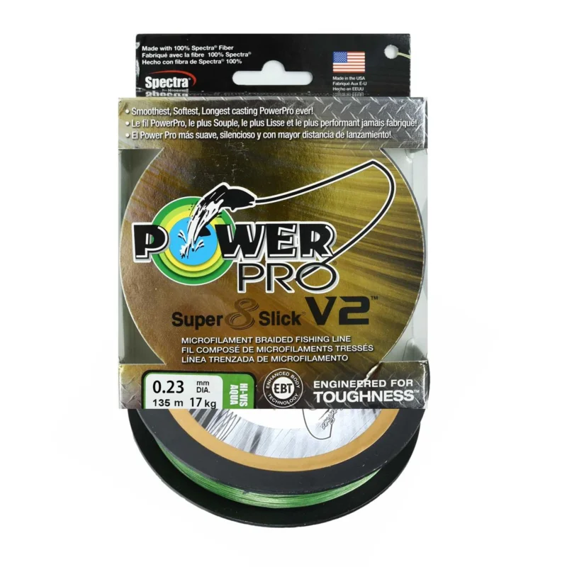 Bezpieczna płatność Plecionka spinningowa Power Pro Super 8 Slick V2 Aqua Green 0.23 mm 135m