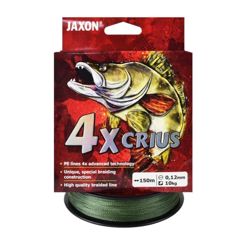 Plecionka spinningowa Jaxon Crius 4X ciemnozielona 0.12mm 150m Nie przegap