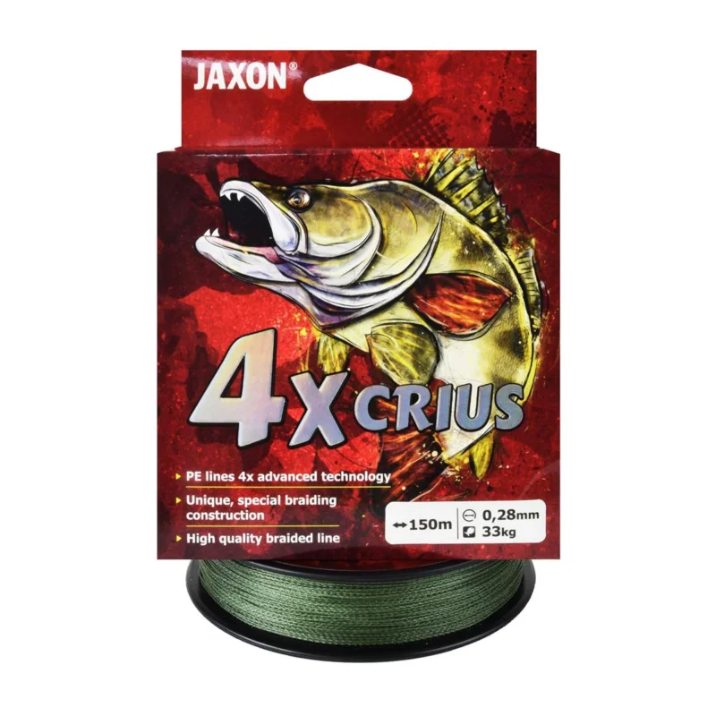 Bestseller Plecionka spinningowa Jaxon Crius 4X ciemnozielona 0.28mm 150m