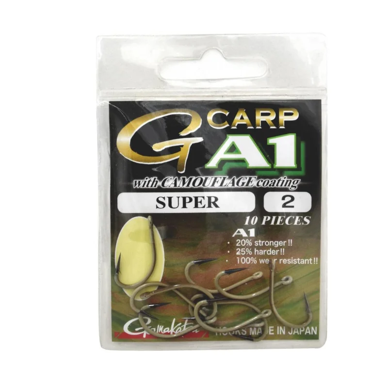 Zniżka Haczyki karpiowe Gamakatsu A-1 G-Carp Camou Sand Super rozmiar 2 10 sztuk