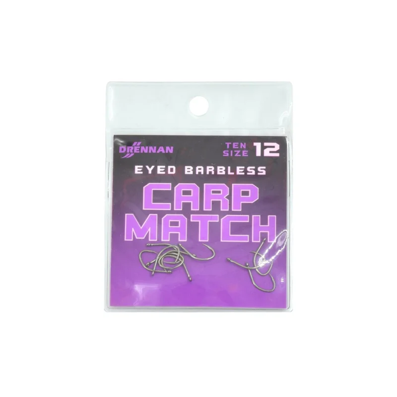 Nowość Haczyki karpiowe, spławikowe Drennan Carp Match rozmiar 12 bezzadziorowe 10 sztuk