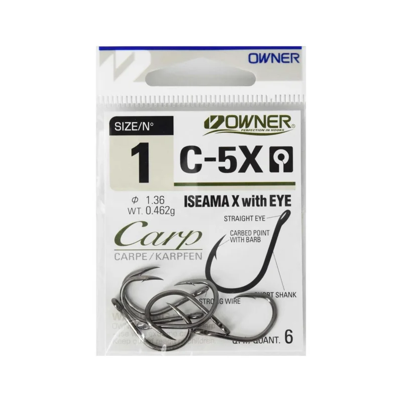 Haczyki karpiowe Owner Carp C5X rozmiar 1 6 sztuk Ostatnie sztuki
