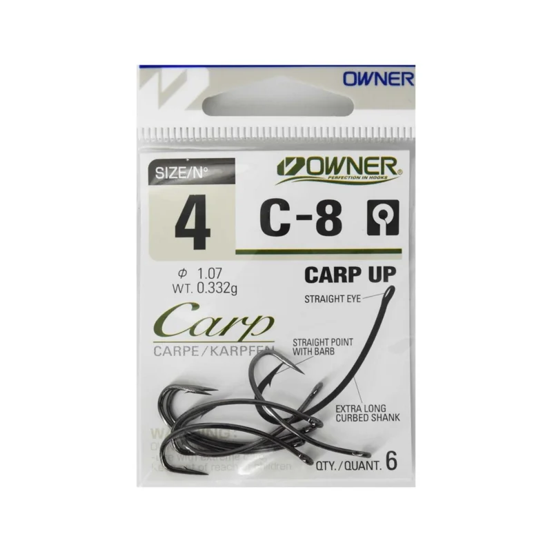 Haczyki karpiowe Owner Carp C8 rozmiar 4 6 sztuk Wyprzedaż
