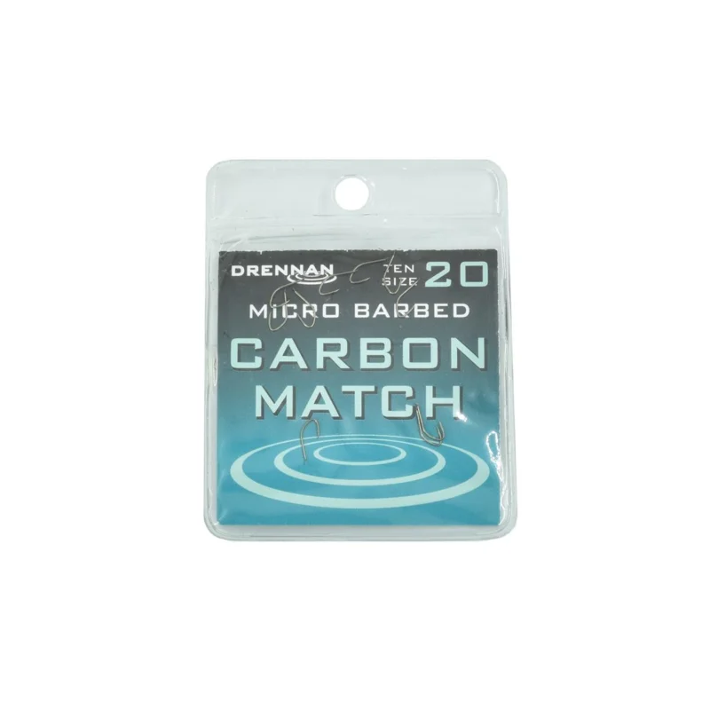 Haczyki spławikowe Drennan Carbon Match rozmiar 20 10 sztuk Premium