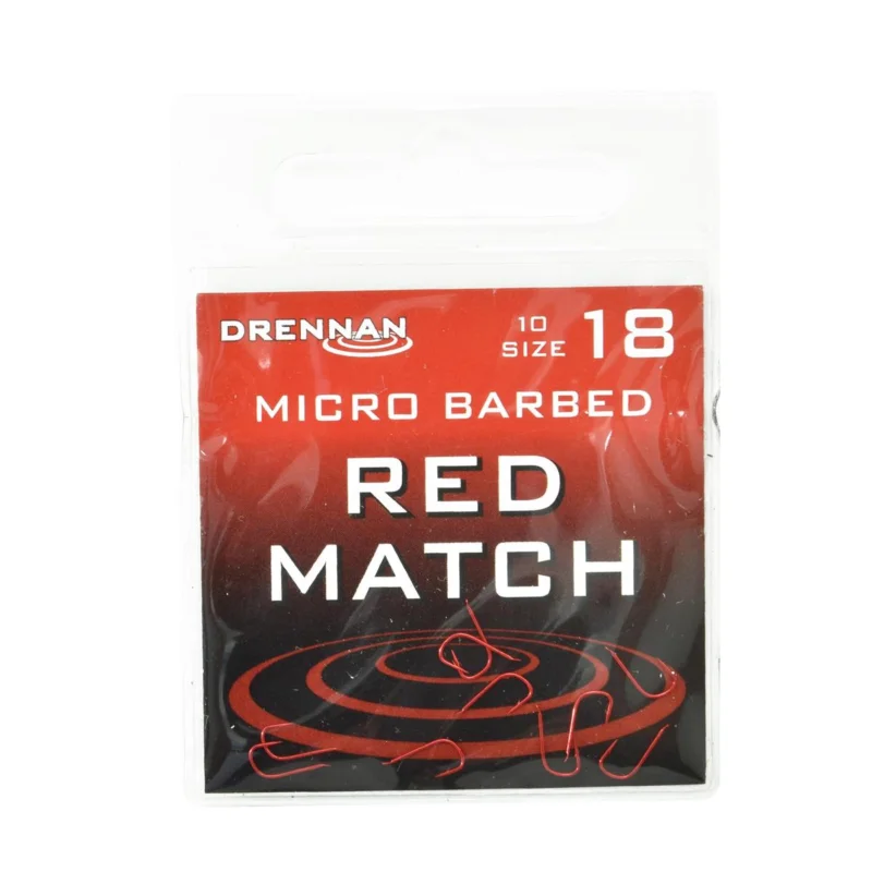 Haczyki spławikowe Drennan Red Match rozmiar 18 10 sztuk Szybka dostawa