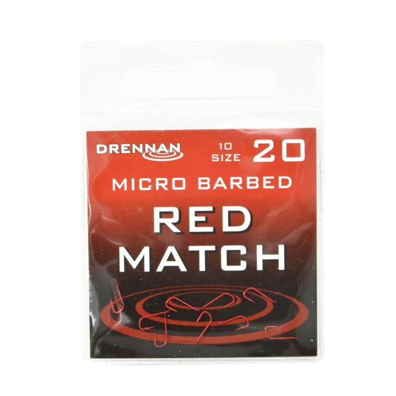 Haczyki spławikowe Drennan Red Match rozmiar 20 10 sztuk Obniżka ceny