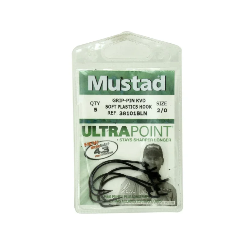 Haczyki spinningowe Mustad KVD Grip-Pin rozmiar 2/0 5 sztuk Łatwy zwrot
