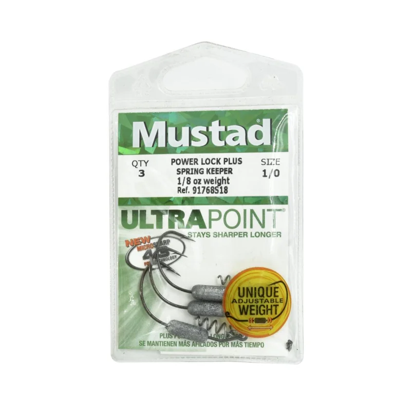 Haczyki spinningowe Mustad Power Lock plus z obciążeniem rozmiar 1/0 3 sztuki Zniżka