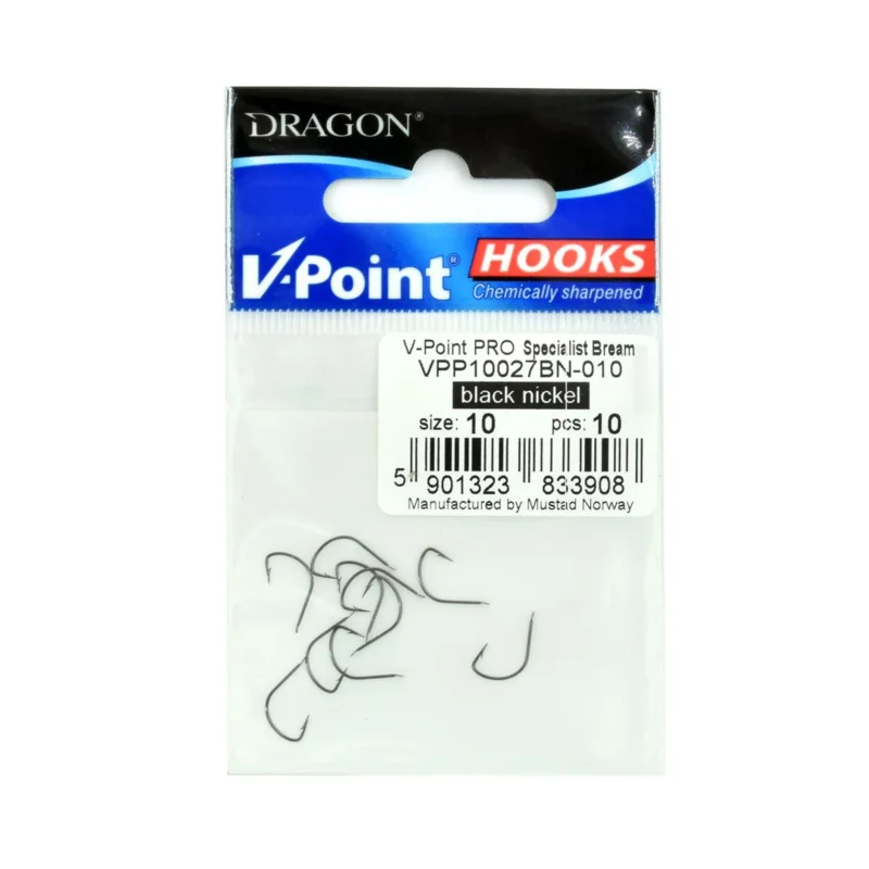 Zamów teraz Haczyki feederowe, spławikowe Dragon V-Point Pro 10027BN rozmiar 10 10 sztuk