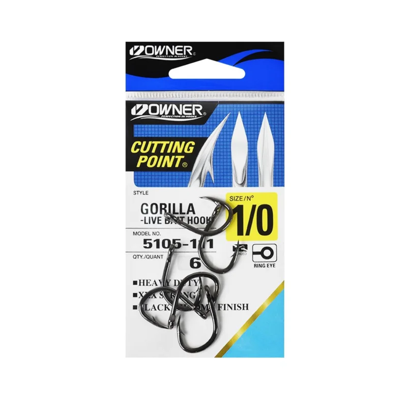 Bestseller Haczyki sumowe Owner OC Gorilla 5105 rozmiar 1/0 czarny NSB+ 6 sztuk