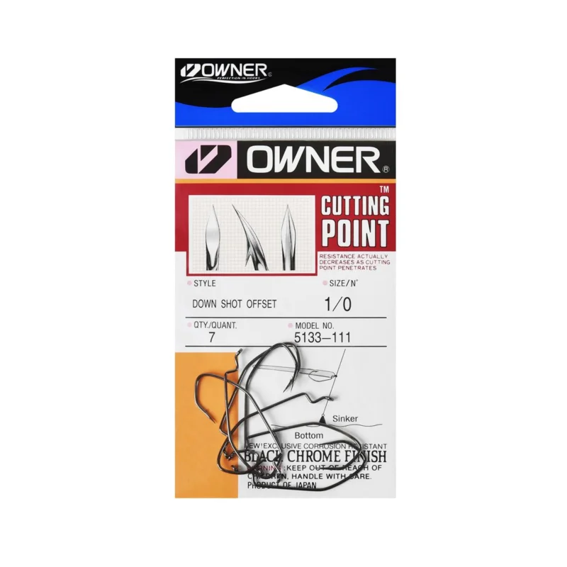 Haczyki spinningowe offestowe Owner 5133 rozmiar 1/0 czarny z połyskiem 6 sztuk Oferta