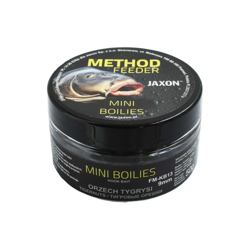 Dodaj do koszyka Kulki proteinowe Mini Method Feeder Jaxon 9mm 50g orzech tygrysi