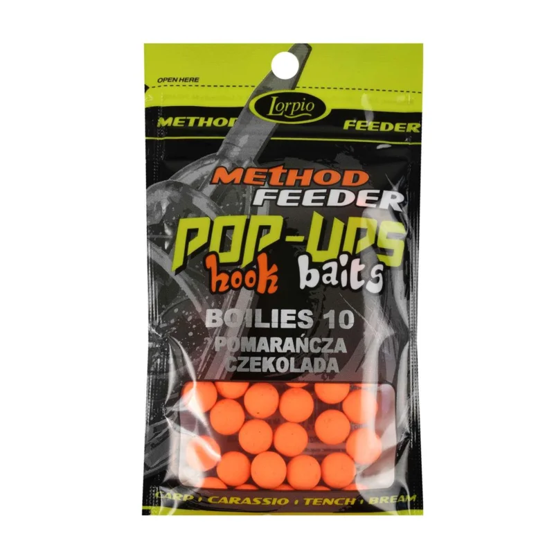 Bestseller Kulki Boilies pop-ups 10mm pomarańcza / czekolada Lorpio 20g