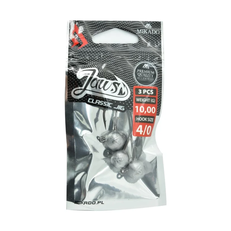 Ekspresowa dostawa Główka jigowa spinningowa Mikado Jaws Classic rozmiar 4/0 10g 3 sztuki