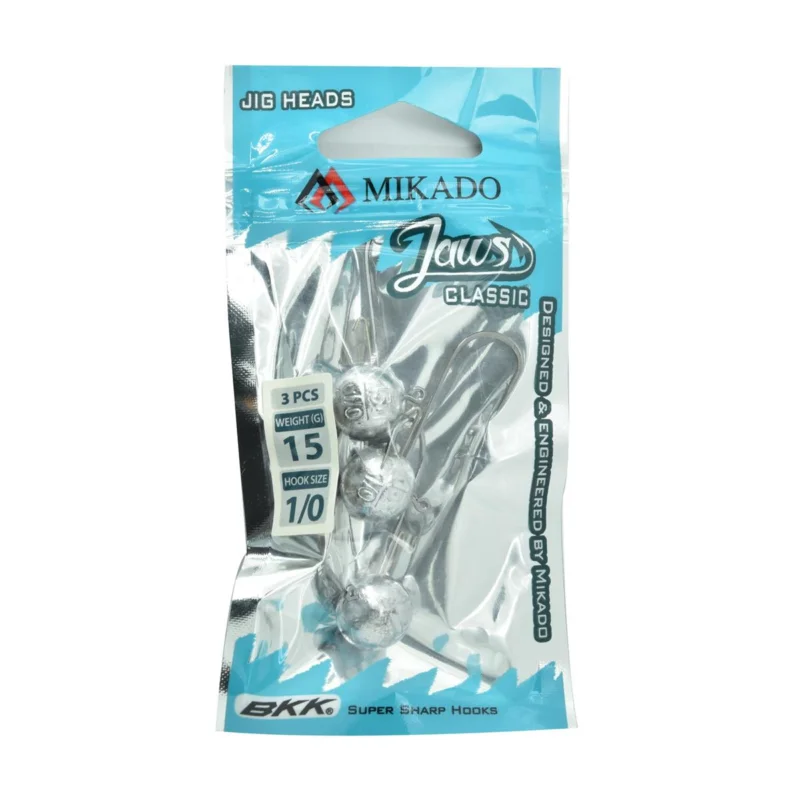 Główka jigowa spinningowa Mikado Jaws Classic rozmiar 1/0 15g 3 sztuki Bezpieczne zakupy