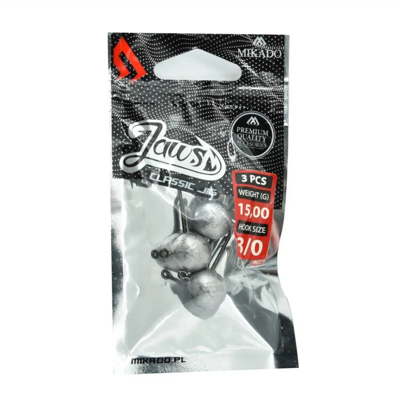 Dodaj do koszyka Główka jigowa spinningowa Mikado Jaws Classic rozmiar 3/0 15g 3 sztuki