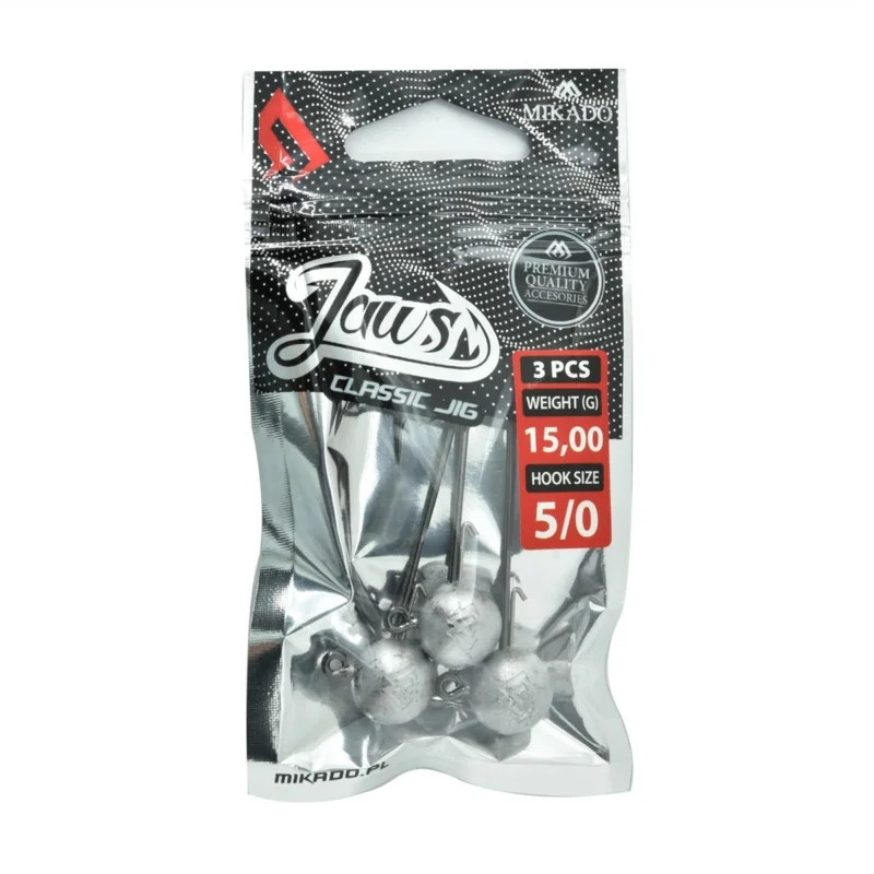 Darmowy zwrot Główka jigowa spinningowa Mikado Jaws Classic rozmiar 5/0 15g 3 sztuki