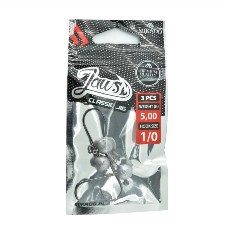 Główka jigowa spinningowa Mikado Jaws Classic rozmiar 1/0 5g 3 sztuki Ograniczona ilość