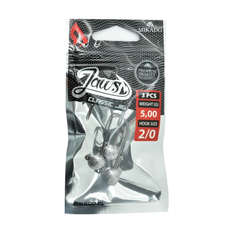 Główka jigowa spinningowa Mikado Jaws Classic rozmiar 2/0 5g 3 sztuki Dostępne od ręki