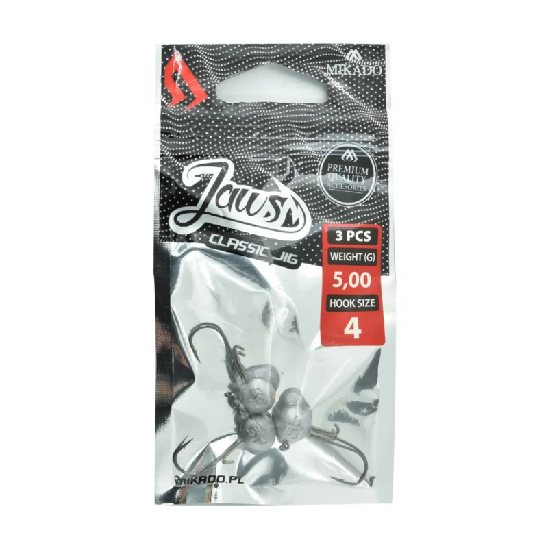 Wysoka jakość Główka jigowa spinningowa Mikado Jaws Classic rozmiar 4 5g 3 sztuki