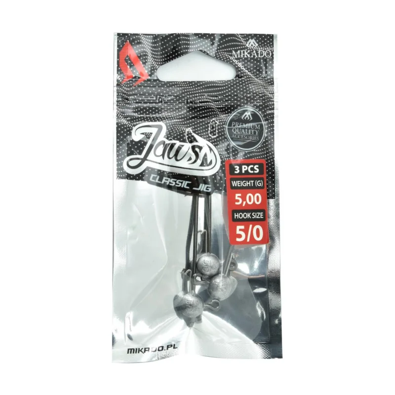 Wyprzedaż Główka jigowa spinningowa Mikado Jaws Classic rozmiar 5/0 5g 3 sztuki