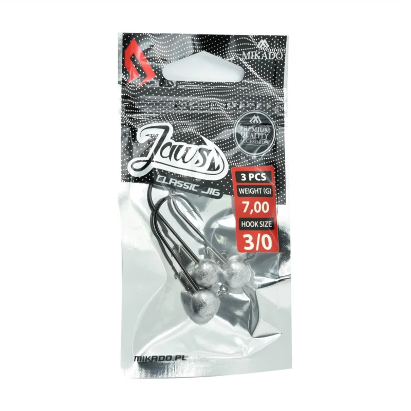 Główka jigowa spinningowa Mikado Jaws Classic rozmiar 3/0 7g 3 sztuki Wyprzedaż