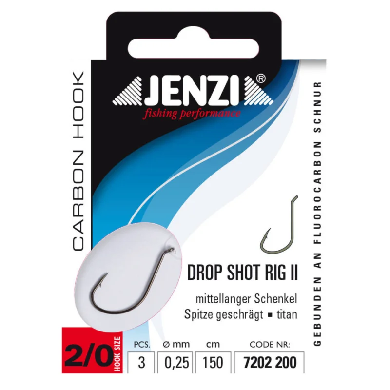 GOTOWE PRZYPONY JENZI DROPSHOT WIDE GAP 2/0 - 3szt Szybka dostawa