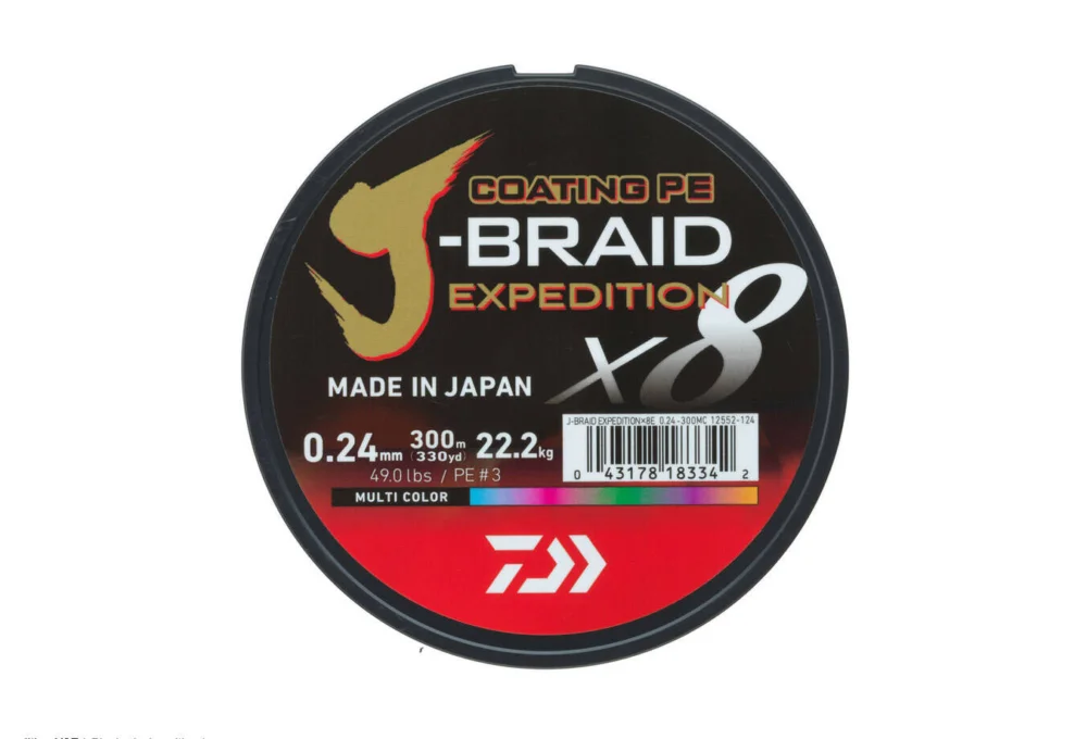 Premium PLECIONKA DAIWA J-BRAID EXPEDITION X8E MULTICOLOR 300m