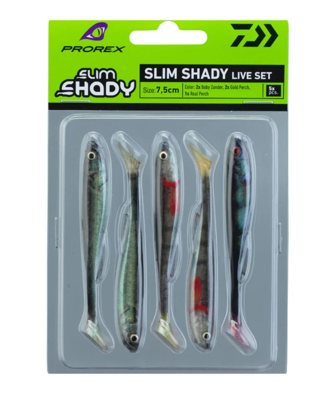 Oferta limitowana GUMY DAIWA PROREX SLIM SHADY - LIVE SET 7,5 cm